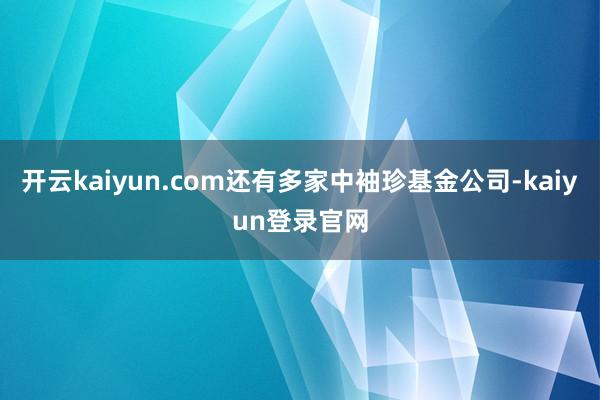 开云kaiyun.com还有多家中袖珍基金公司-kaiyun登录官网