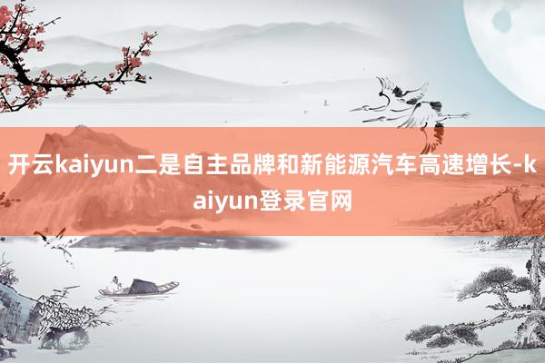 开云kaiyun二是自主品牌和新能源汽车高速增长-kaiyun登录官网