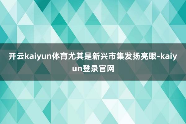 开云kaiyun体育尤其是新兴市集发扬亮眼-kaiyun登录官网
