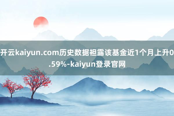 开云kaiyun.com历史数据袒露该基金近1个月上升0.59%-kaiyun登录官网