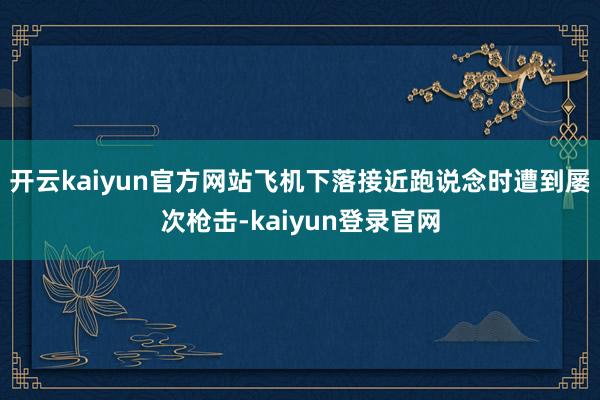 开云kaiyun官方网站飞机下落接近跑说念时遭到屡次枪击-kaiyun登录官网