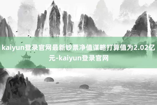 kaiyun登录官网最新钞票净值谋略打算值为2.02亿元-kaiyun登录官网